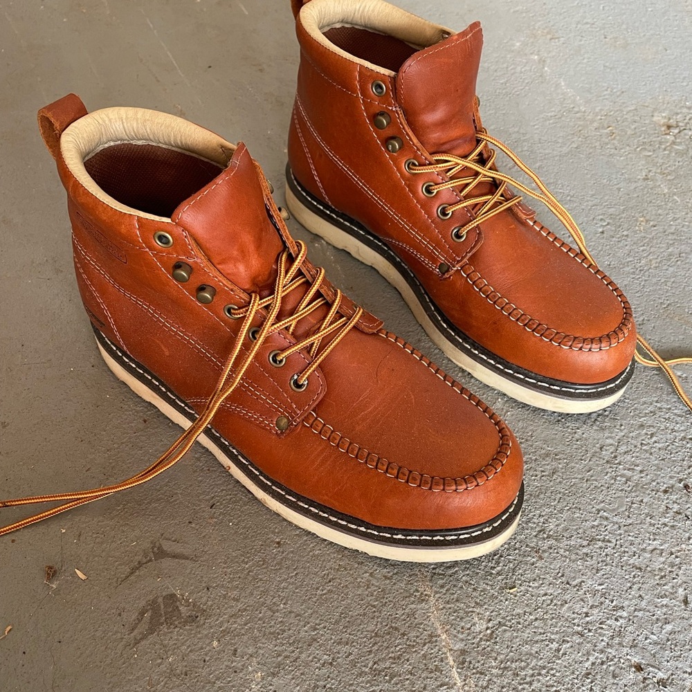 Steel Toe Leather Work Boots - 6”